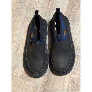 Georgia Giant‎ Kids Waterproof Pull On Work Boots Black Blue Size Unknown